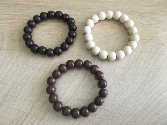 12mm Wood Bead Bracelet