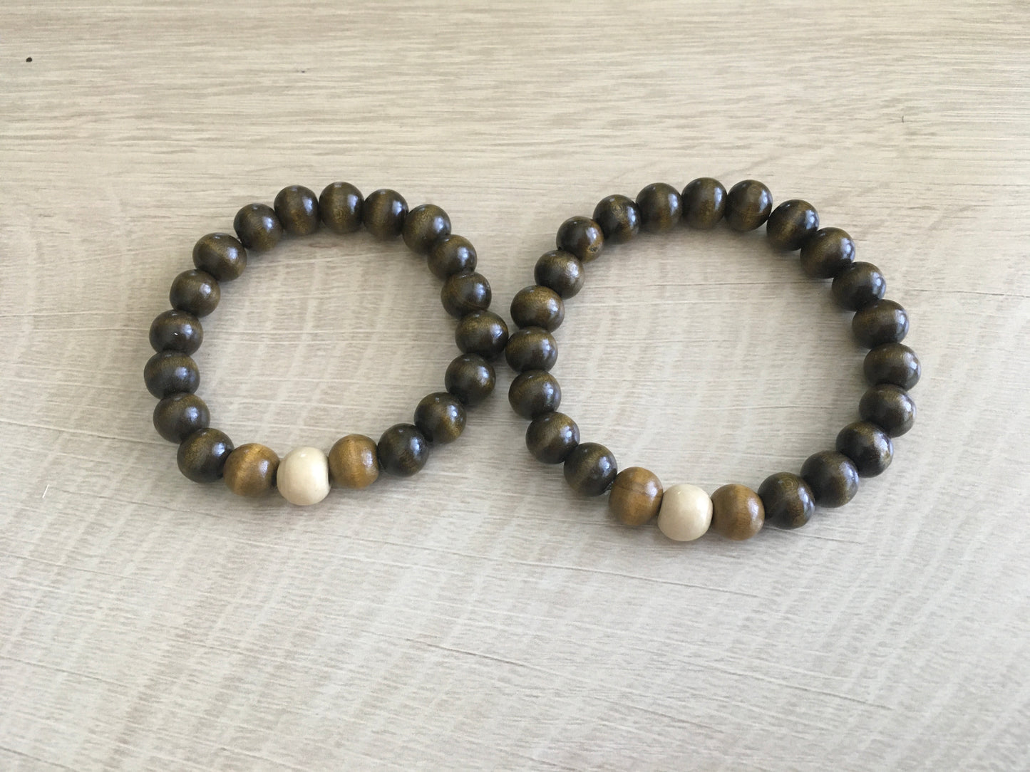 Dark, Decadent Wood Bead Bracelet